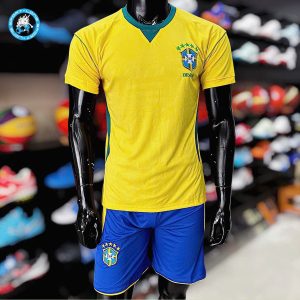 SET QUẦN ÁO ĐÁ BÓNG TUYỂN BRAZIL — VẢI MÈ